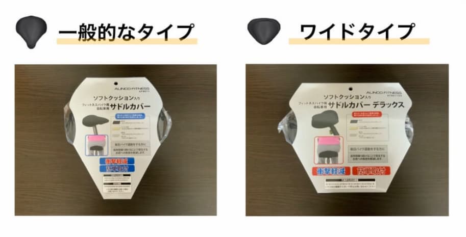 サドルカバーのサイズの違いの写真